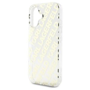 KARL LAGERFELD IML ELECTROPLATED REPEATED LOGO szilikon telefonvédő (ütésállóság) ARANY Apple iPhone 16