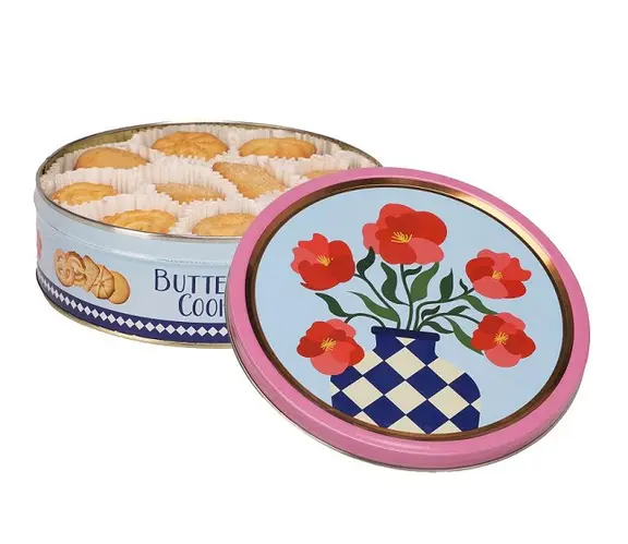 Vajas Keksz Virágmintás Díszdobozban – 340g