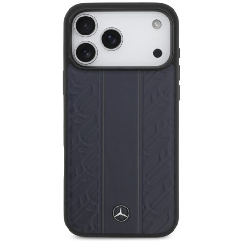 tok Mercedes bőr Laurel Leaves csíkos csíkok MagSafe iPhone 17 Pro Max-hoz kék - Image 2