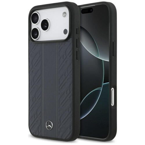 tok Mercedes bőr Laurel Leaves csíkos csíkok MagSafe iPhone 17 Pro Max-hoz kék