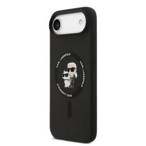 Apple iPhone 17 Air KARL LAGERFELD KLHMP17MSCMKCRHK Liquid Silicon MagSafe Hátlap - Fekete