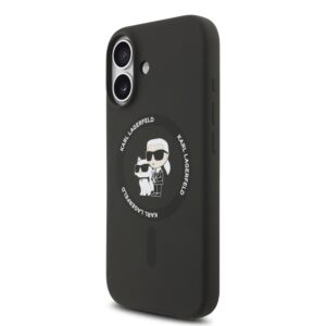 Apple iPhone 17 KARL LAGERFELD KLHMP17SSCMKCRHK Liquid Silicon MagSafe Hátlap - Fekete