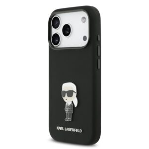 Apple iPhone 17 Pro KARL LAGERFELD KLHMP17LSMHKNPK Liquid Silicon MagSafe Hátlap - Fekete