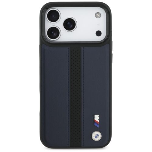 BMW M perforált csíkos logóval ellátott tok MagSafe iPhone 17 Pro Max készülékhez tengerészkék - Image 2