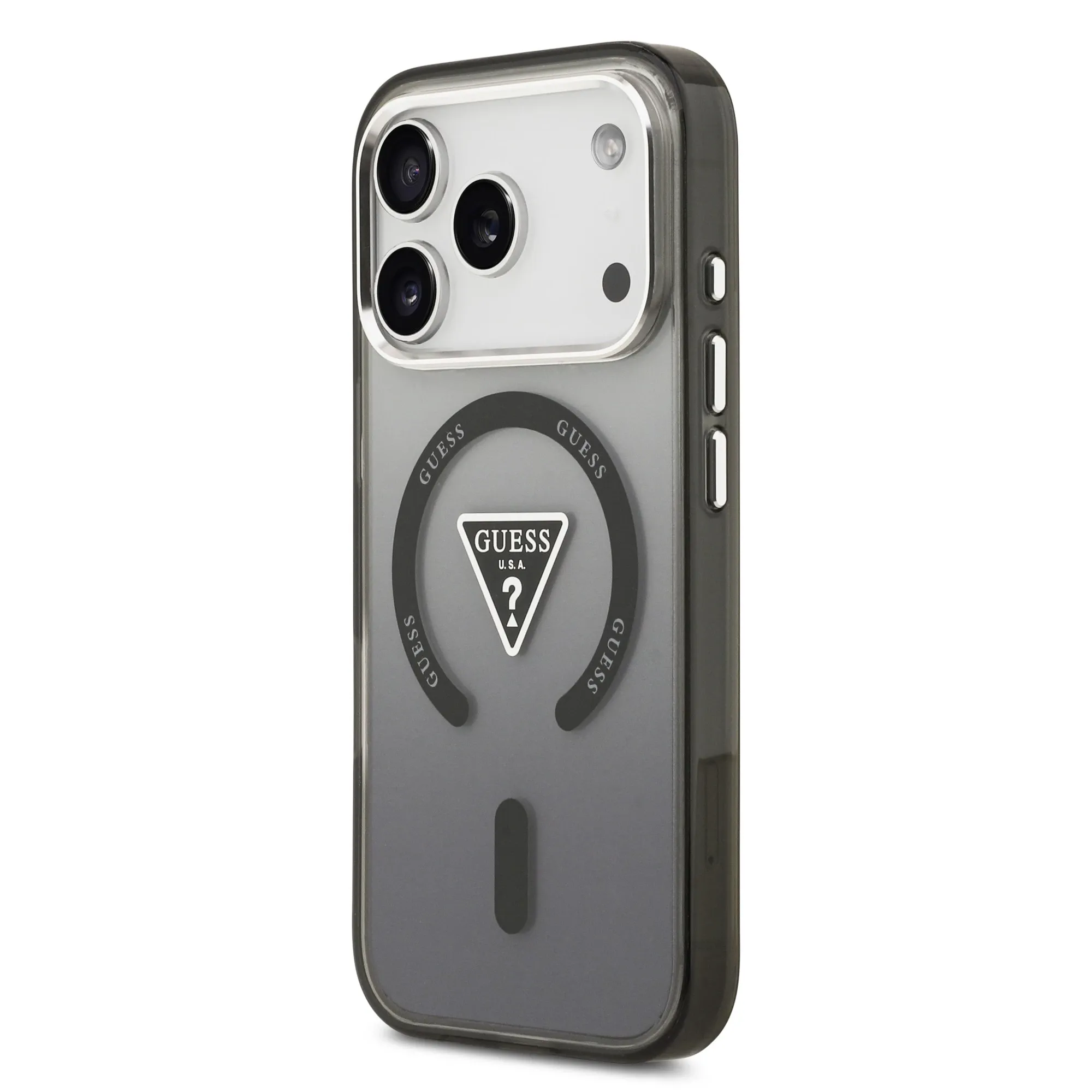 GUESS tok IPHONE 17 Pro kompatibilis MagSafe GUHMP17LHGTMLCGK (IML Gradient W/ Triangle Logo) fekete