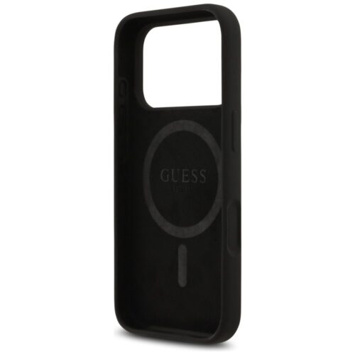 GUESS tok IPHONE 17 Pro kompatibilis MagSafe GUHMP17LSCTRLMK (szilikon W/ háromszög logó) fekete