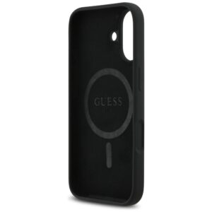 GUESS tok IPHONE 17 kompatibilis MagSafe GUHMP17SSCTRLMK (szilikon W / háromszög logó) fekete