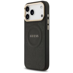 GUESS tok az IPHONE 17 Pro Max-hoz kompatibilis a MagSafe GUHMP17XPSAMSECK (PU W/ Peony Hot Stamp) fekete