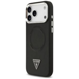 GUESS tok az IPHONE 17 Pro Max-hoz kompatibilis a MagSafe GUHMP17XPSDTSCMK (PU W/ háromszög logóval) fekete