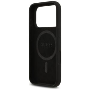GUESS tok az IPHONE 17 Pro Max-hoz kompatibilis a MagSafe GUHMP17XSCTRLMK (szilikon W/ háromszög logóval) fekete
