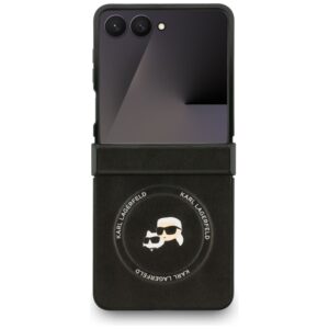 KARL LAGERFELD tok SAMSUNG Z Flip7 kompatibilis MagSafe KLHMZF7PSMLRKCK (PU K&C PINS) fekete