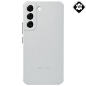 SAMSUNG műanyag telefonvédő (valódi bőr hátlap) VILÁGOSSZÜRKE Samsung Galaxy S22 5G (SM-S901)