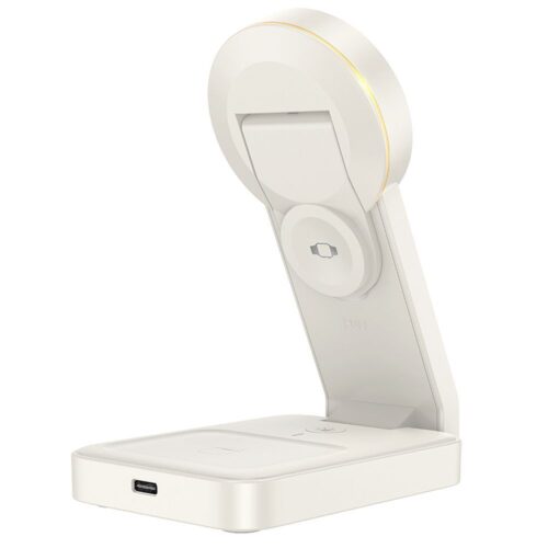 HOCO vezeték nélküli töltő 3 az 1-ben 15W Magsafe kompatibilis motorkerékpár CQ3 fehér