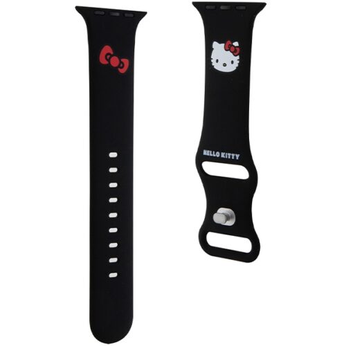 Hello Kitty óraszíj HKAWLSCHBLK Apple Watch 42/44/45/49mm fekete szíj Szilikon Kitty Head - Image 2