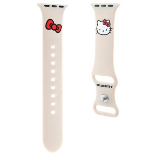 Hello Kitty óraszíj HKAWMSCHBLE Apple Watch 38/40/41mm bézs szíj Szilikon Kitty Head - Image 2