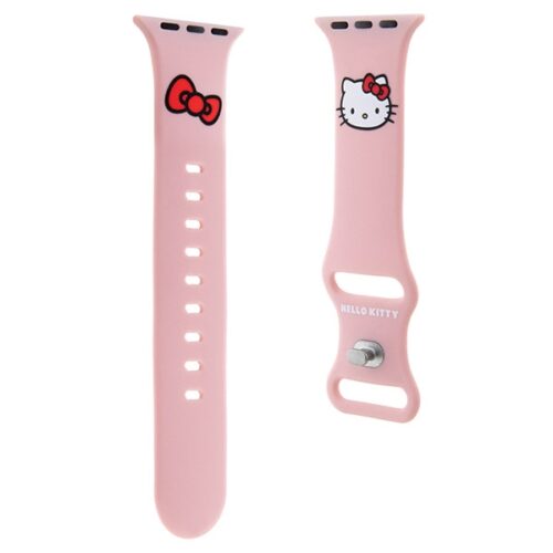 Hello Kitty óraszíj HKAWMSCHBLP Apple Watch 38/40/41mm rózsaszín szíj szilikon Kitty Head - Image 2