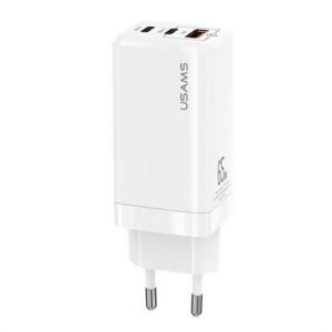 USAMS MT hálózati töltő 2 Type-C+USB aljzat (65W